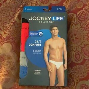 Men’s Jockey Life Collection Bikini Underwear 5 Pack Colors Size Large 36-38